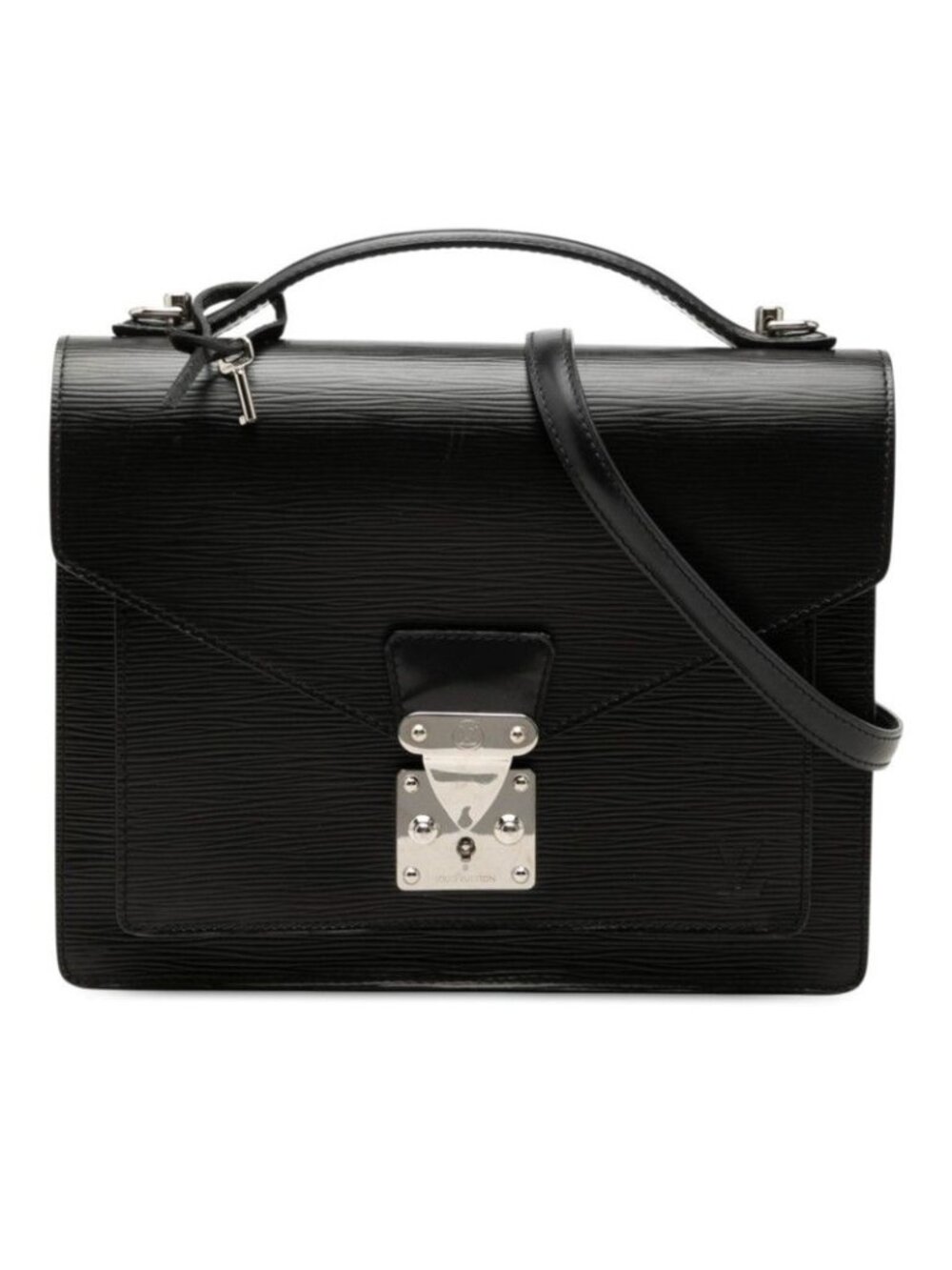 Louis Vuitton Epi Monceau 2-Way Shoulder Bag Black Leather
